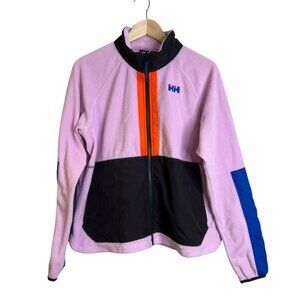 Helly Hansen Womens Rig Fleece Jacket Size XL Pink Full Zip Lightweight Colorful